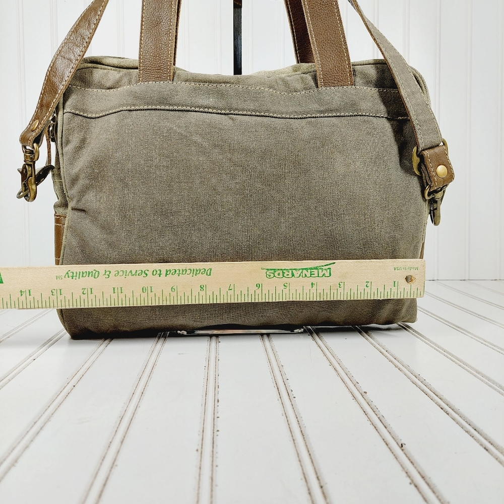 Myra Bag Green and Brown Crossbody Bag - Picture 7 of 11